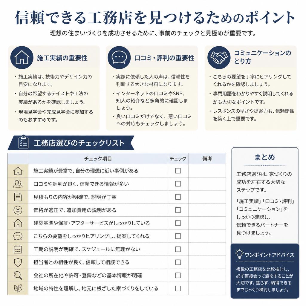 信頼できる工務店の選び方