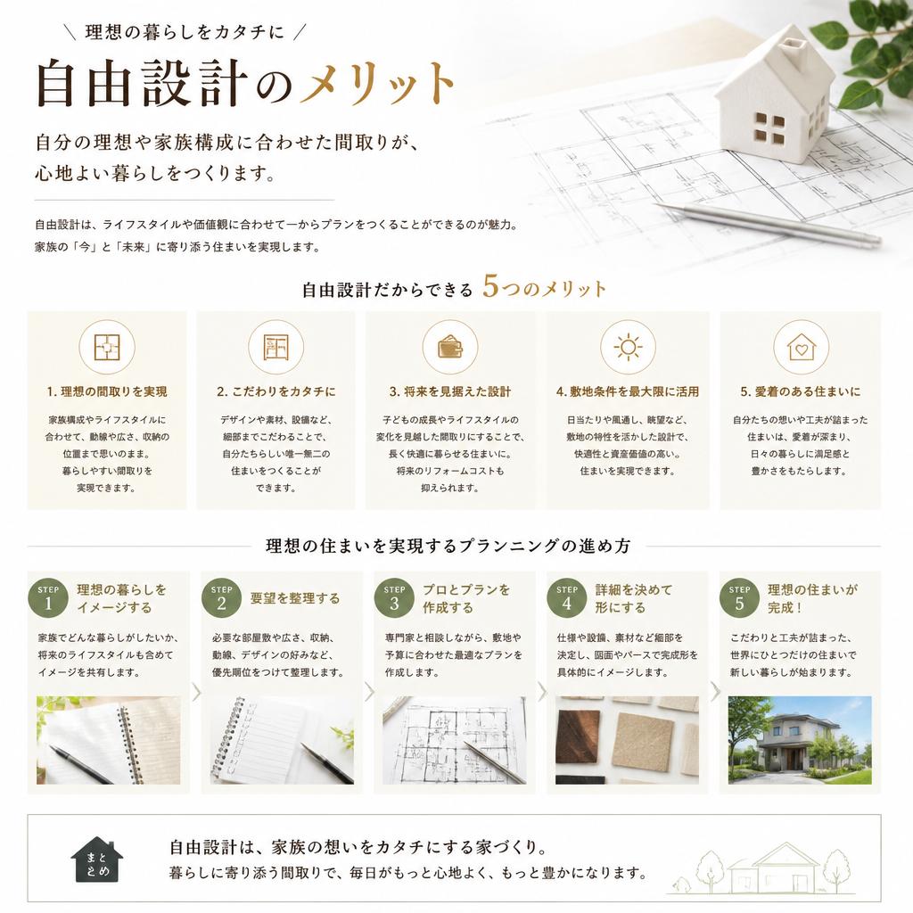 自由設計で理想の間取りを実現